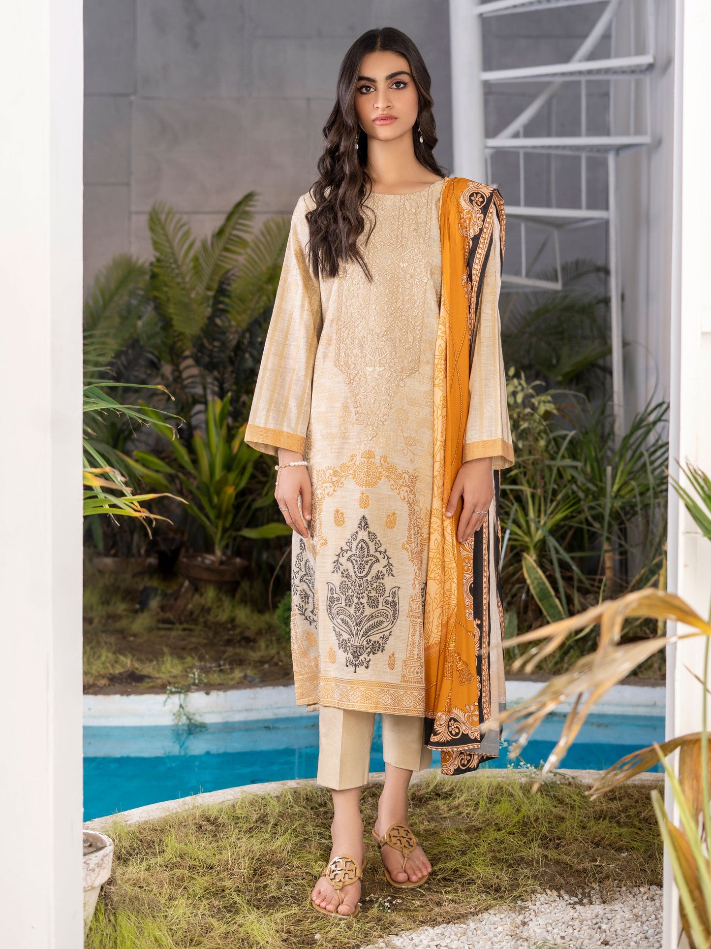 Limelight - 2 Piece Jacquard Suit-Embroidered (Unstitched)