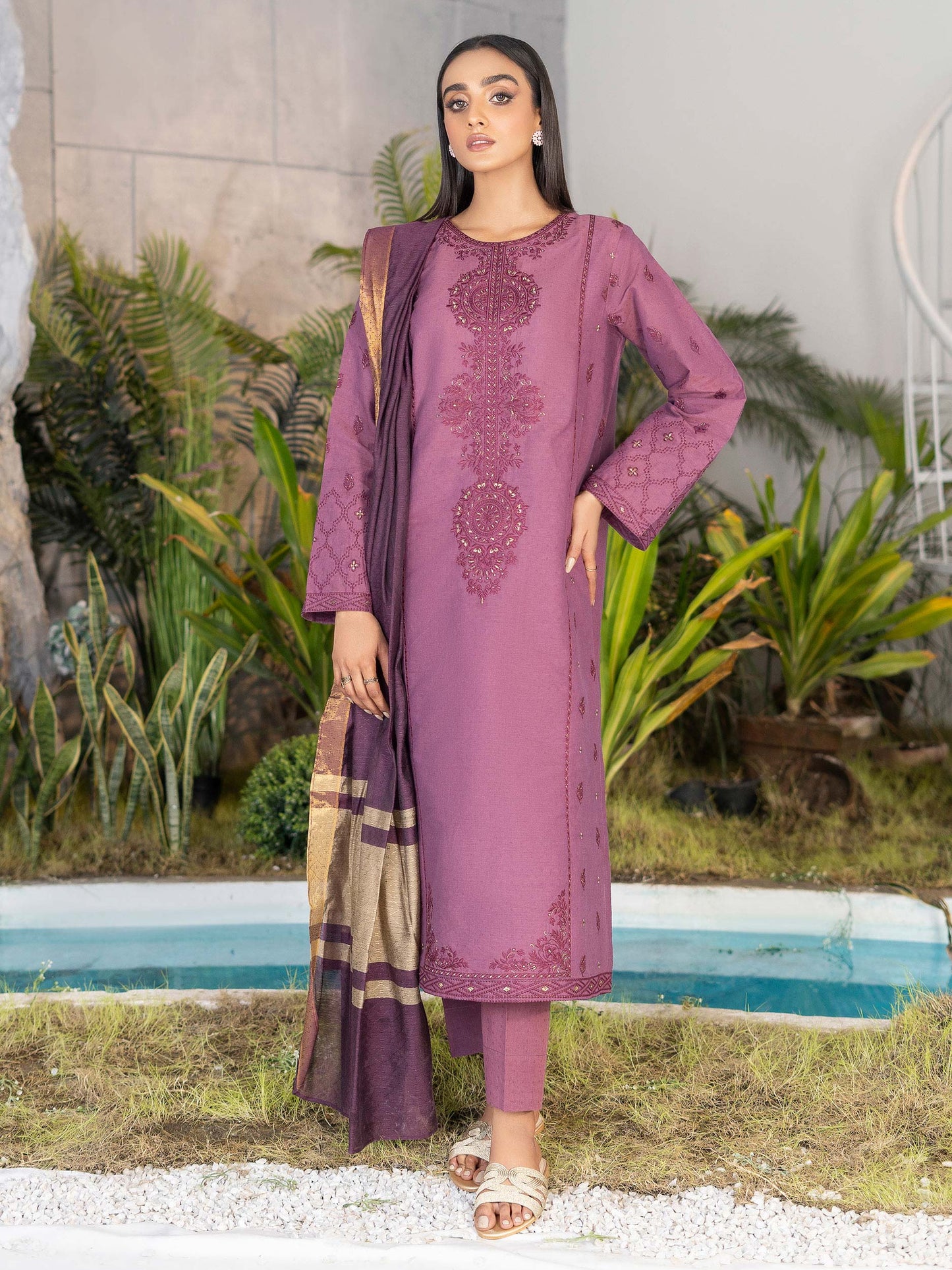 Limelight - 3 Piece Embroidered Dobby Suit
