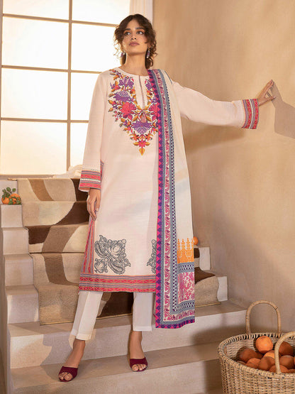 3 Piece Printed Khaddar Suit