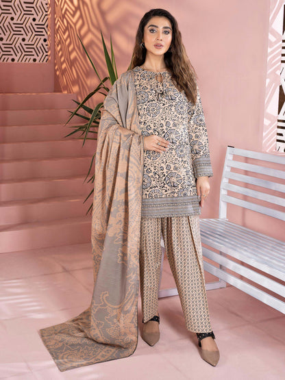 3 Piece Printed Khaddar Suit