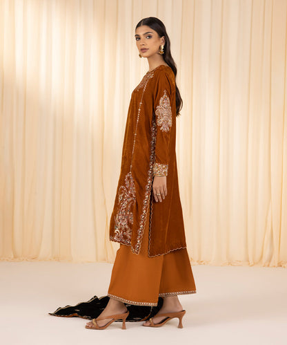 Sapphire - 3 Piece - Embroidered Velvet Suit