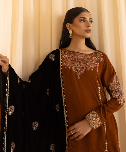 Sapphire - 3 Piece - Embroidered Velvet Suit