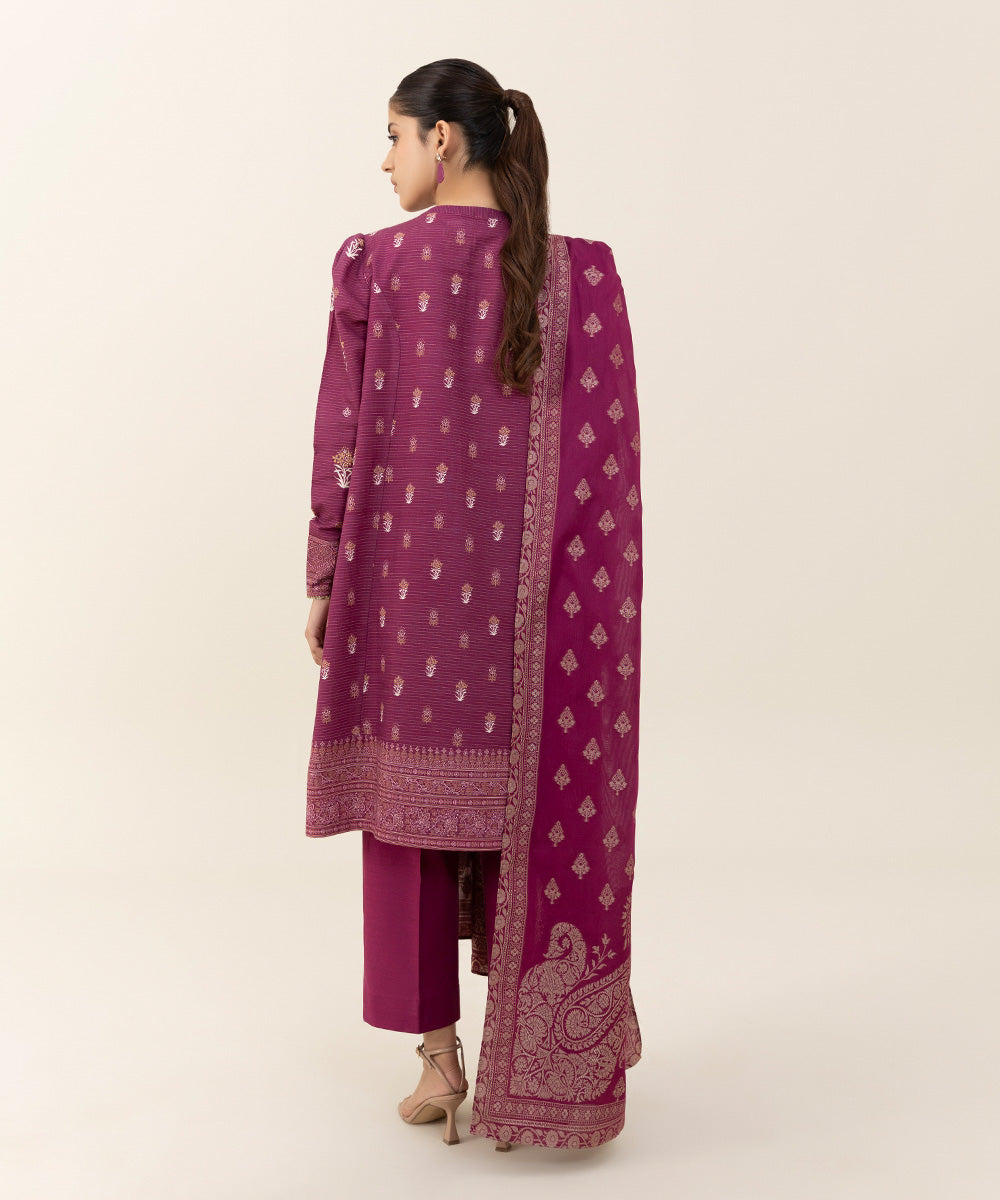 Sapphire - 3 Piece - Printed Zari Khaddar Suit