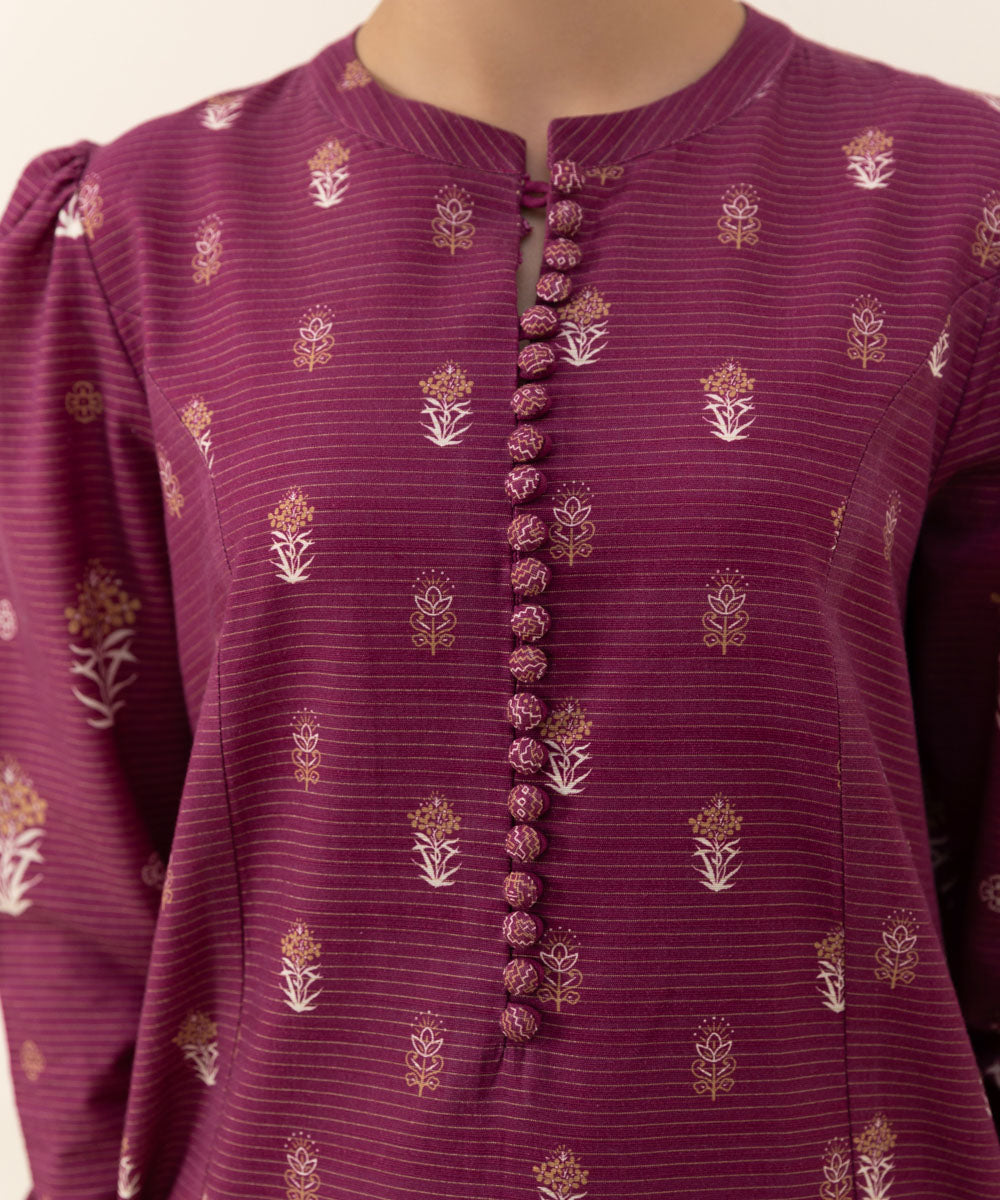 Sapphire - 3 Piece - Printed Zari Khaddar Suit