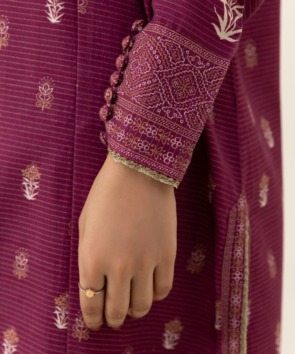 Sapphire - 3 Piece - Printed Zari Khaddar Suit