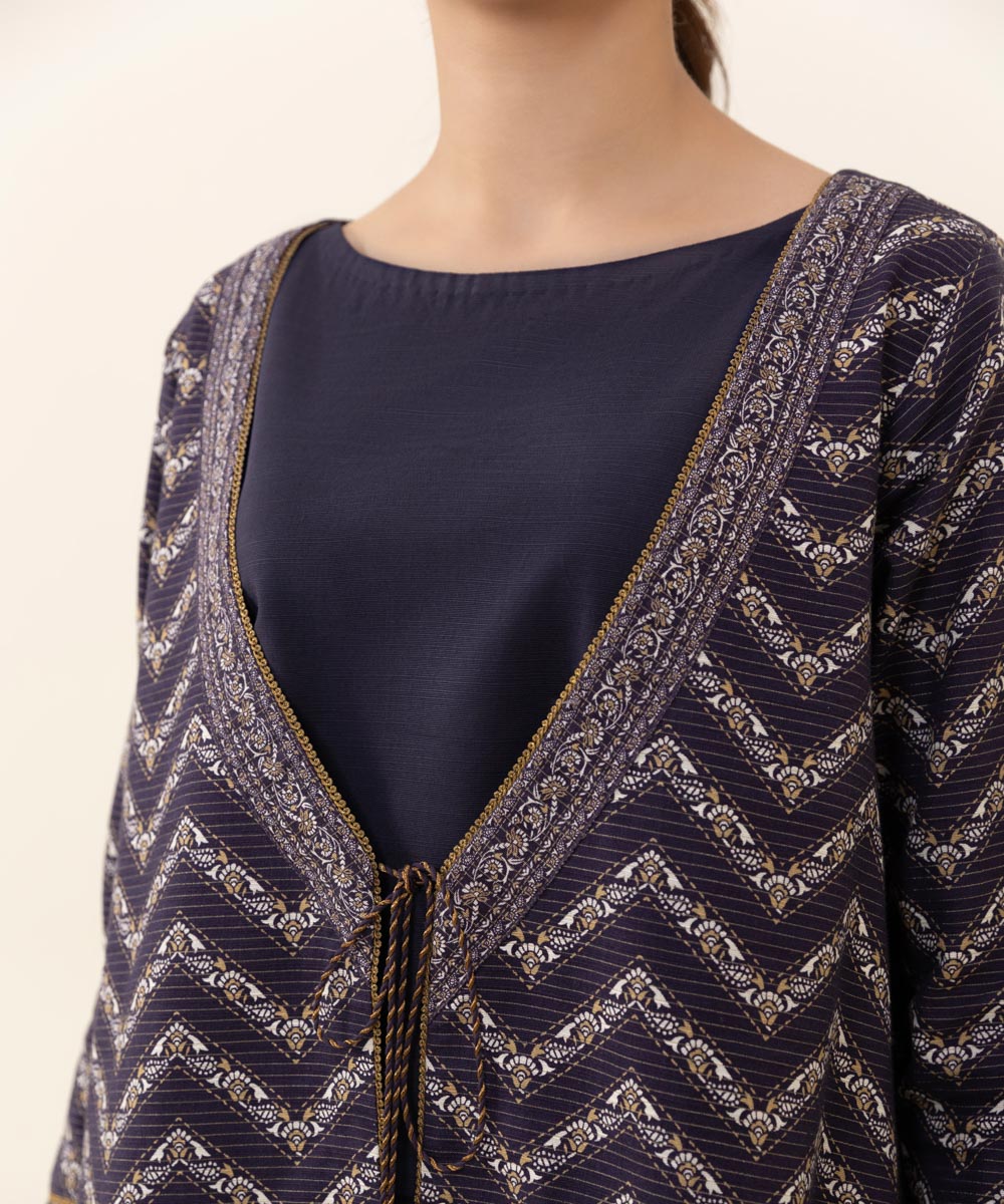 Sapphire - 3 Piece - Printed Zari Khaddar Suit