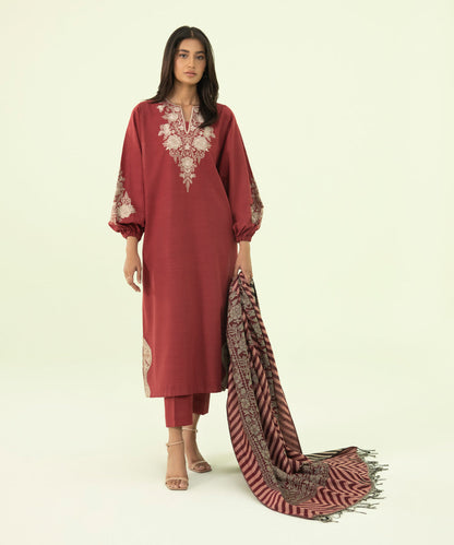 Sapphire - 3 Piece - Embroidered Khaddar Suit