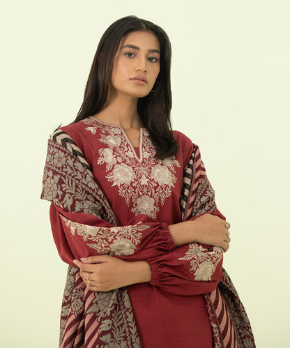 Sapphire - 3 Piece - Embroidered Khaddar Suit