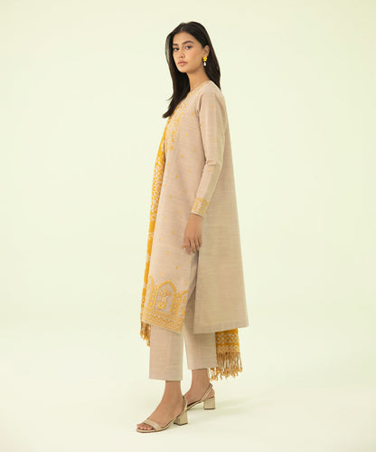 Sapphire - 3 Piece - Embroidered Khaddar Suit