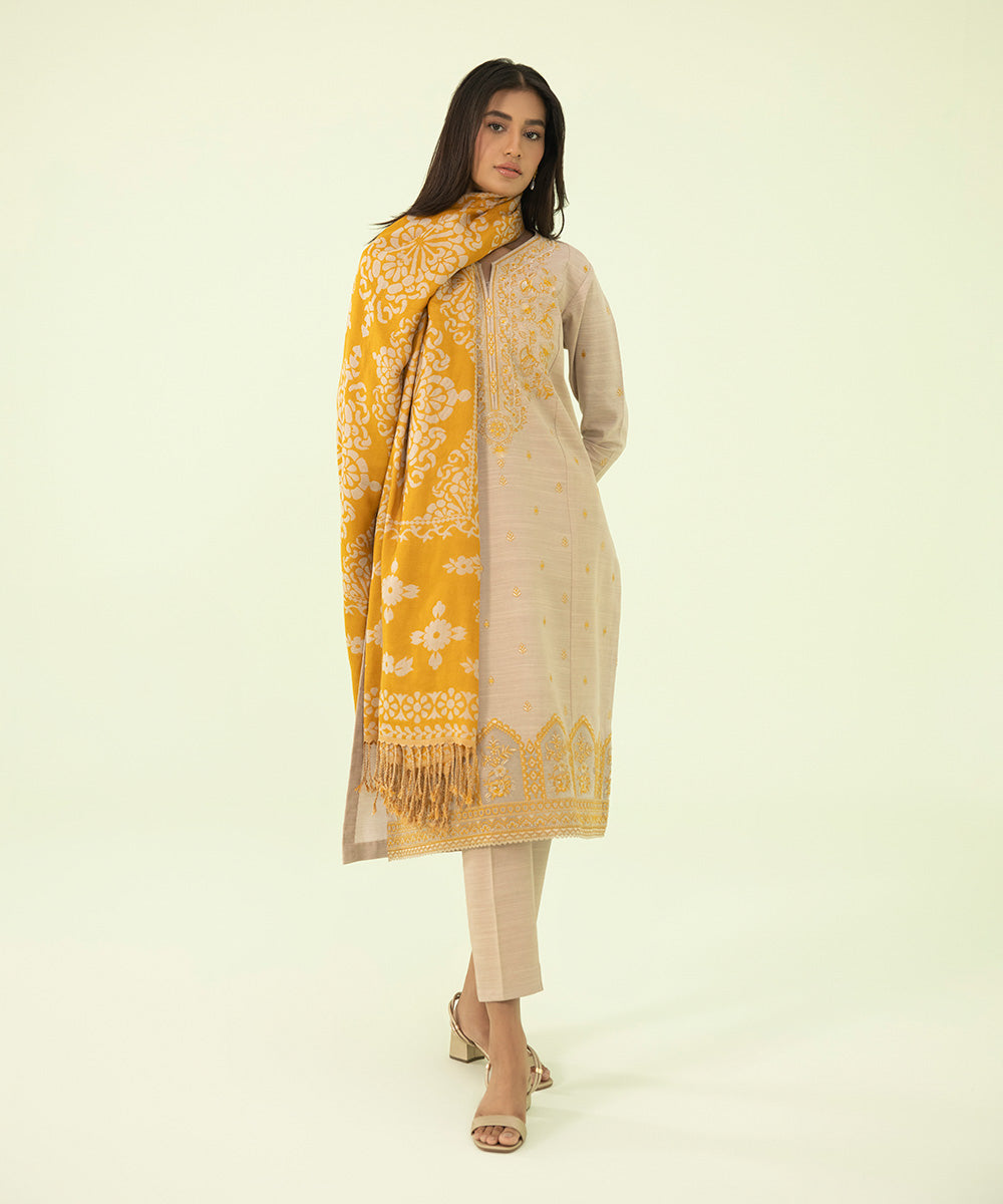 Sapphire - 3 Piece - Embroidered Khaddar Suit