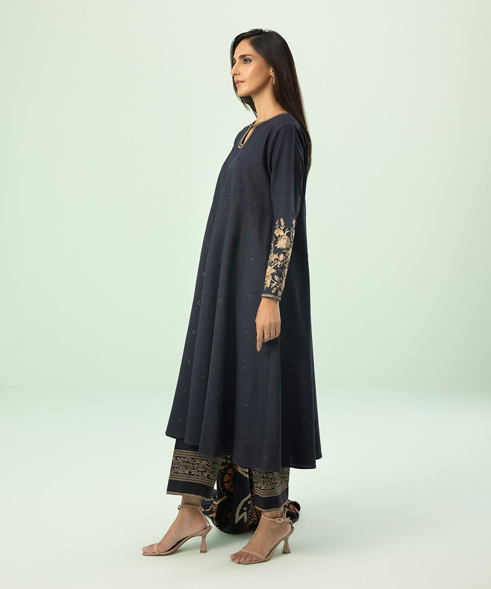 Sapphire - 3 Piece - Embroidered Khaddar Suit