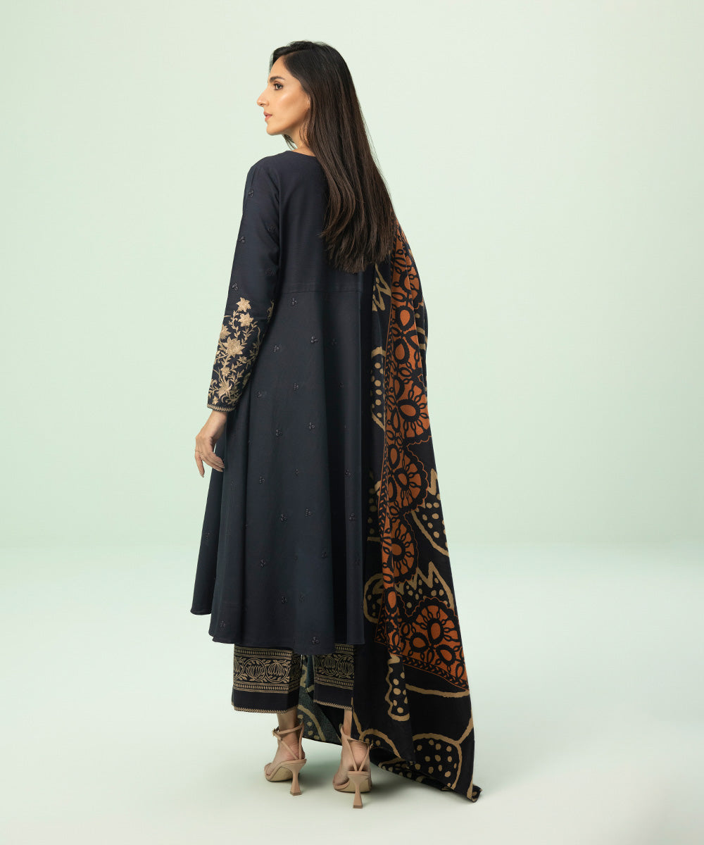 Sapphire - 3 Piece - Embroidered Khaddar Suit