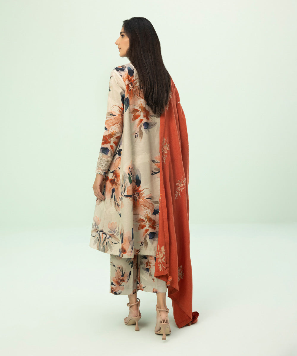 Sapphire - 3 Piece - Embroidered Khaddar Suit