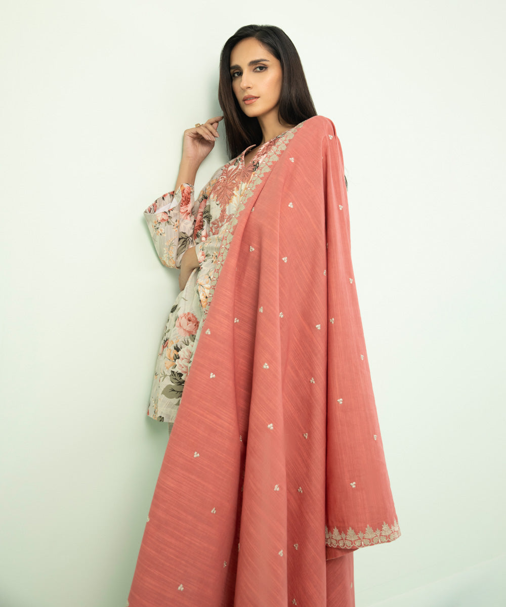 Sapphire - 3 Piece - Embroidered Khaddar Suit