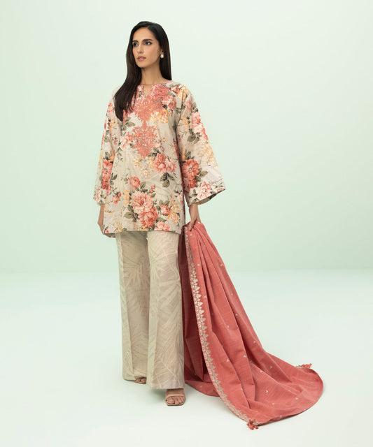 Sapphire - 3 Piece - Embroidered Khaddar Suit