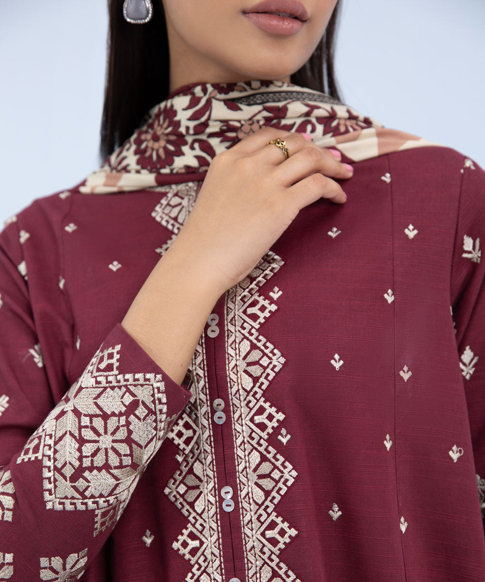 Sapphire - 3 Piece - Embroidered Khaddar Suit