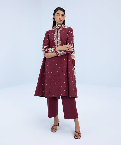 Sapphire - 3 Piece - Embroidered Khaddar Suit