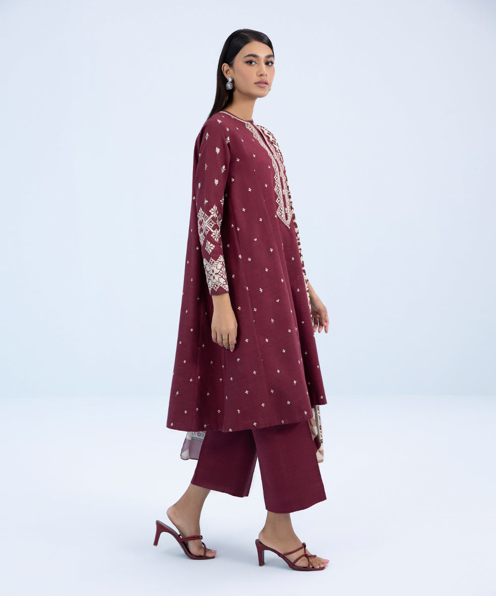 Sapphire - 3 Piece - Embroidered Khaddar Suit