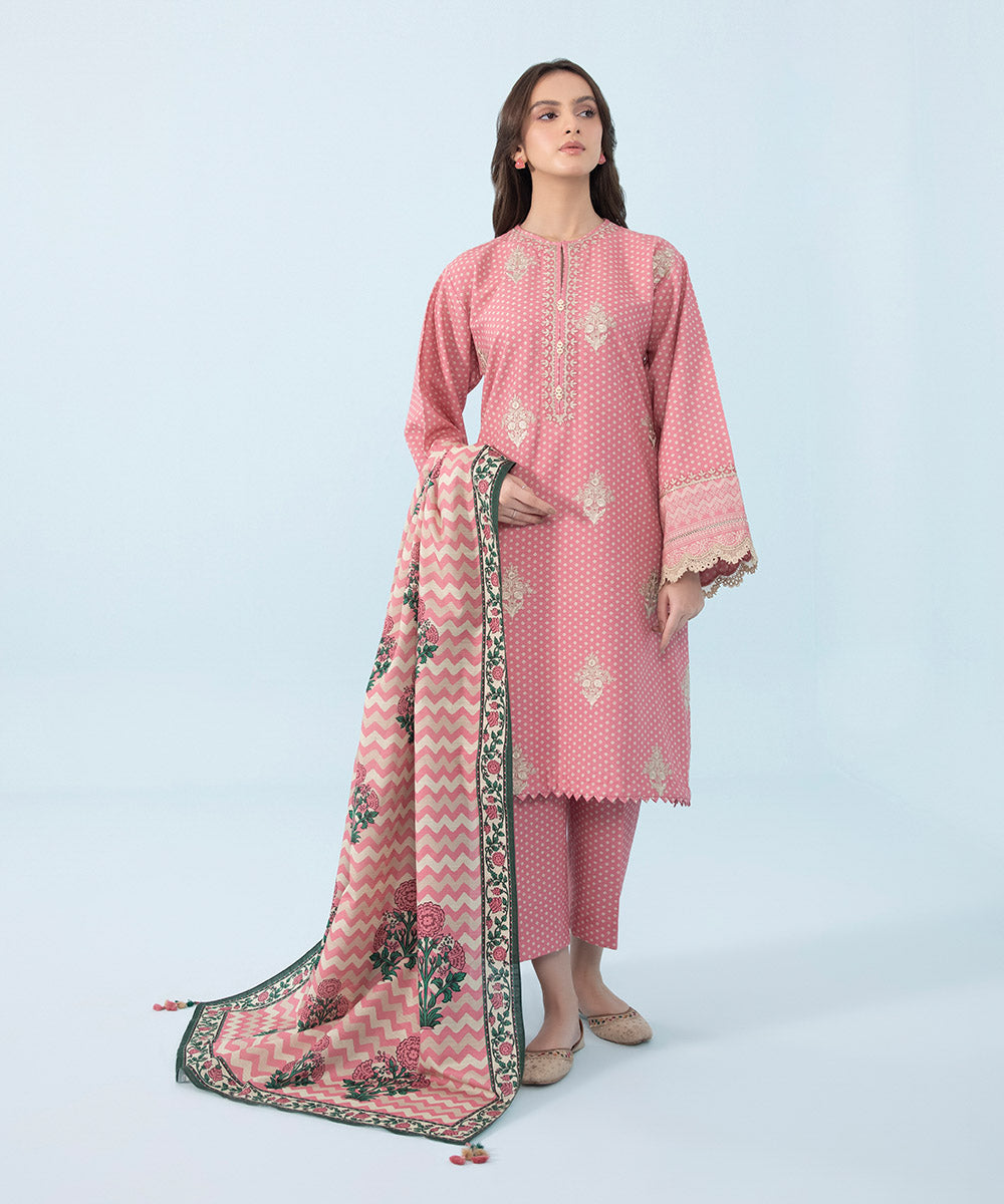 Sapphire - 3 Piece - Embroidered Khaddar Suit