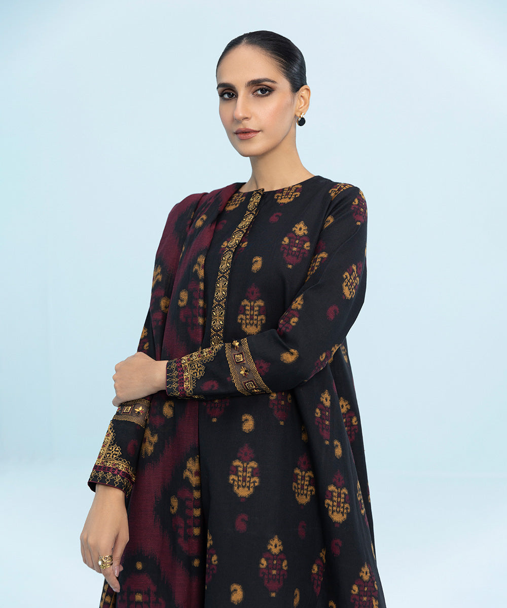 Sapphire - 3 Piece - Embroidered Jacquard Suit