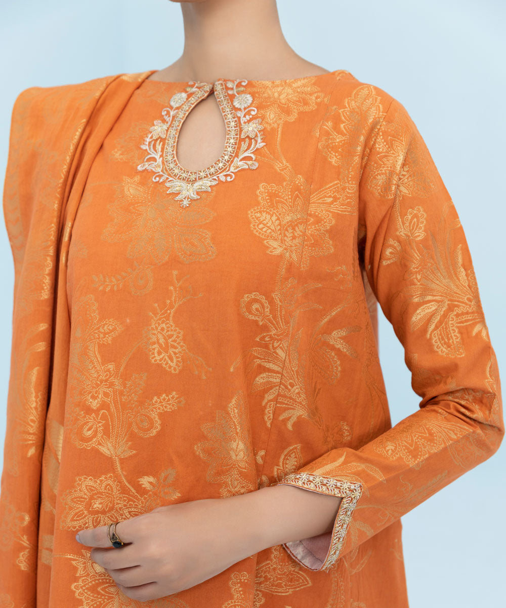 Sapphire - 3 Piece - Embroidered Jacquard Suit