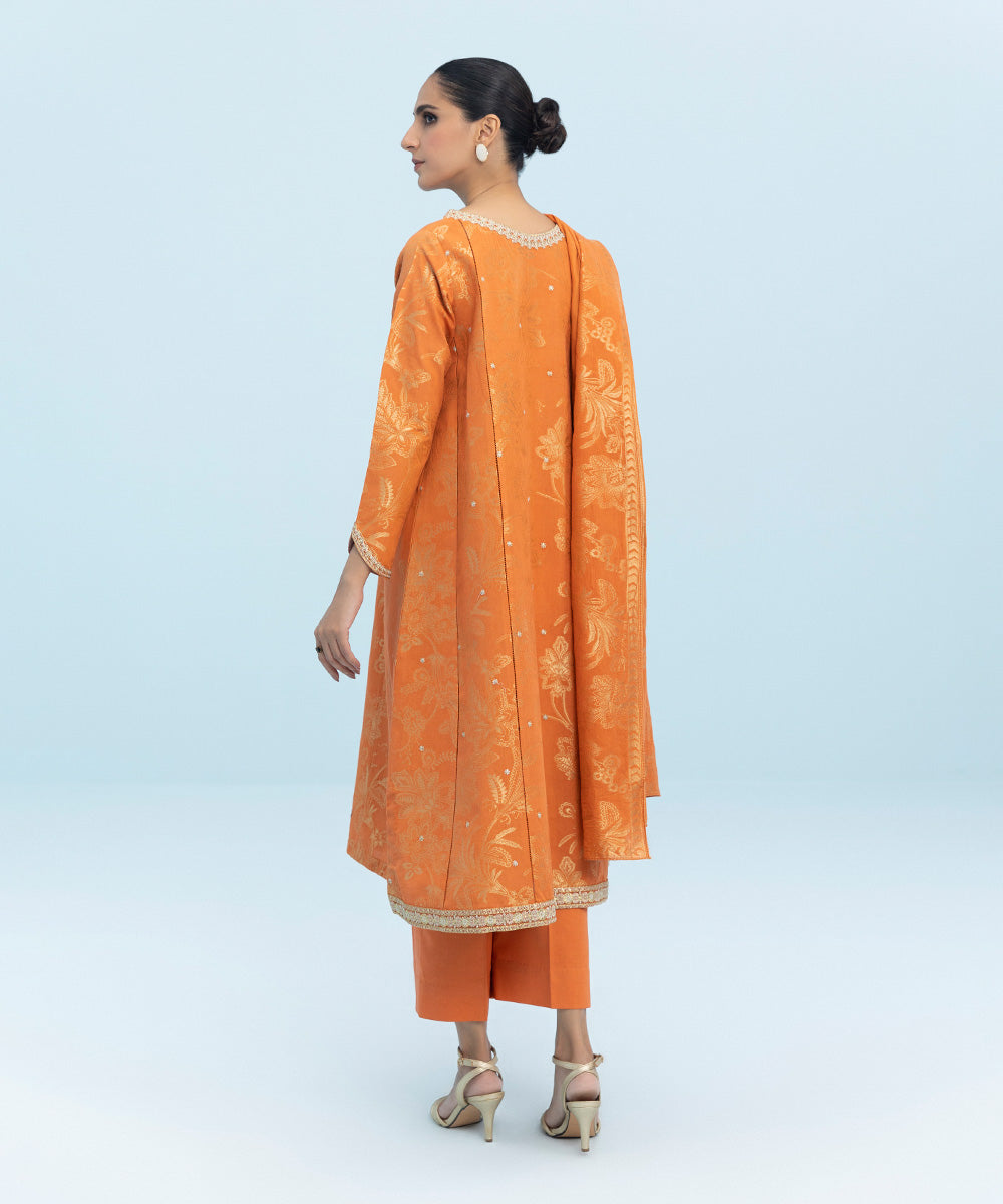 Sapphire - 3 Piece - Embroidered Jacquard Suit