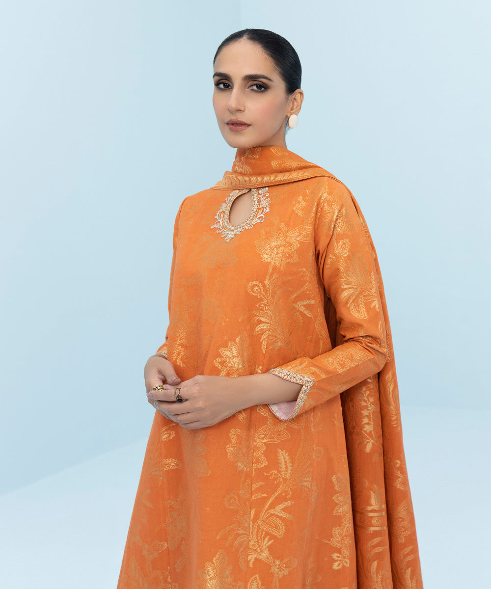 Sapphire - 3 Piece - Embroidered Jacquard Suit