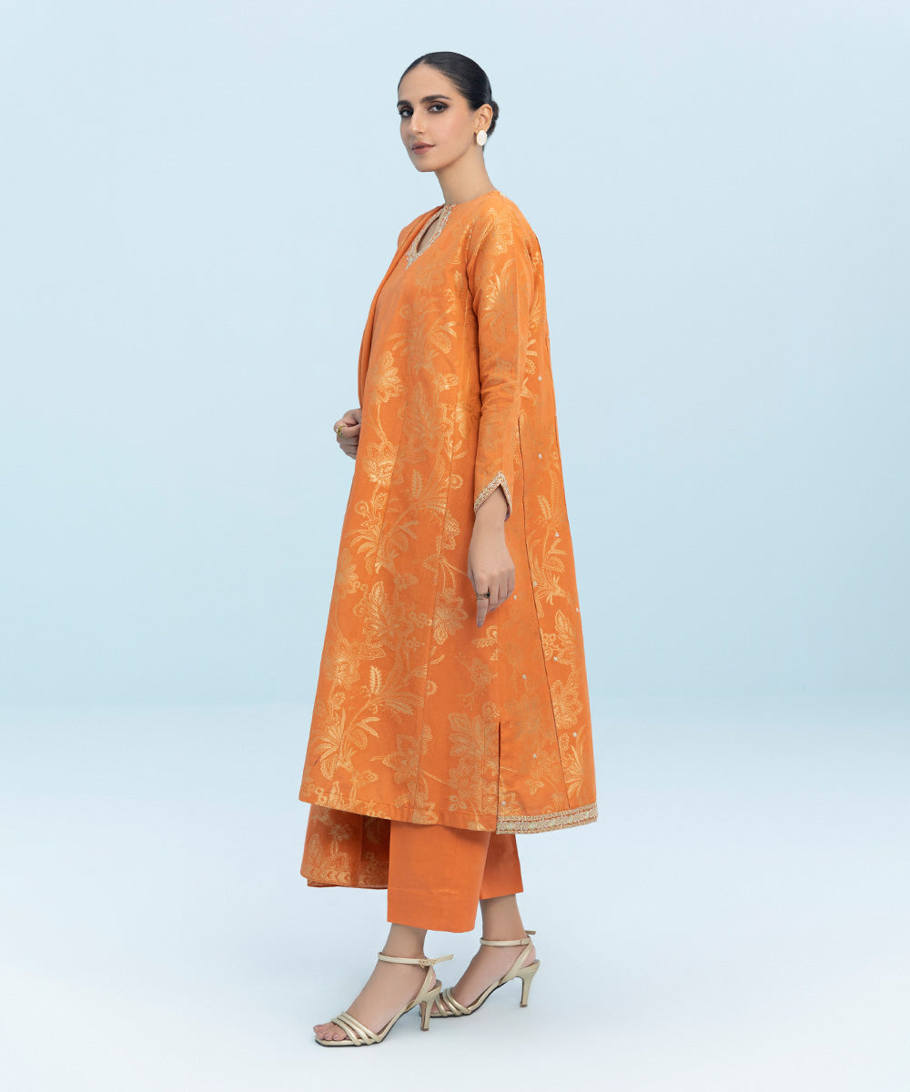 Sapphire - 3 Piece - Embroidered Jacquard Suit