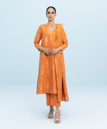 Sapphire - 3 Piece - Embroidered Jacquard Suit