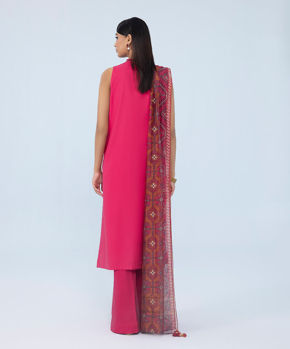 Sapphire - 3 Piece - Embroidered Cotton Satin Suit