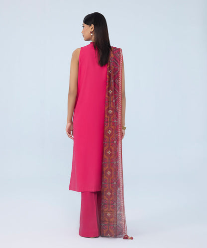 Sapphire - 3 Piece - Embroidered Cotton Satin Suit