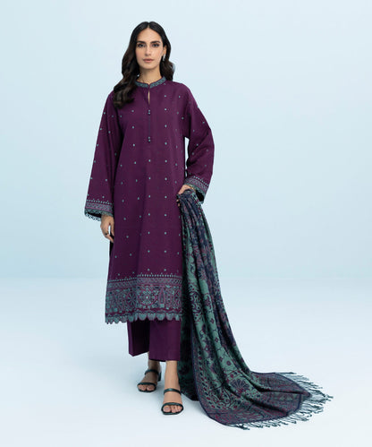 Sapphire - 3 Piece - Embroidered Khaddar Suit