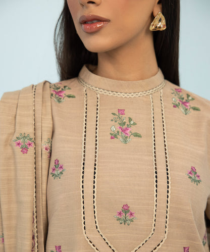 Sapphire - 3 Piece - Embroidered Khaddar Suit