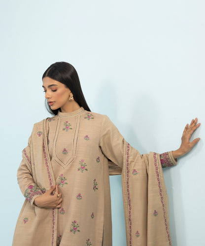 Sapphire - 3 Piece - Embroidered Khaddar Suit