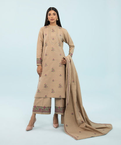 Sapphire - 3 Piece - Embroidered Khaddar Suit