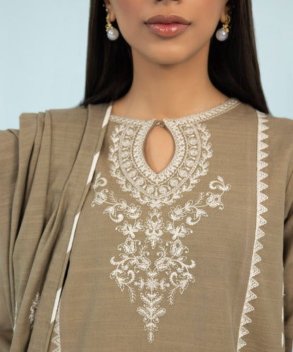 Sapphire - 3 Piece - Embroidered Khaddar Suit