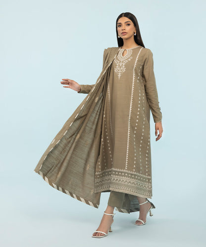 Sapphire - 3 Piece - Embroidered Khaddar Suit