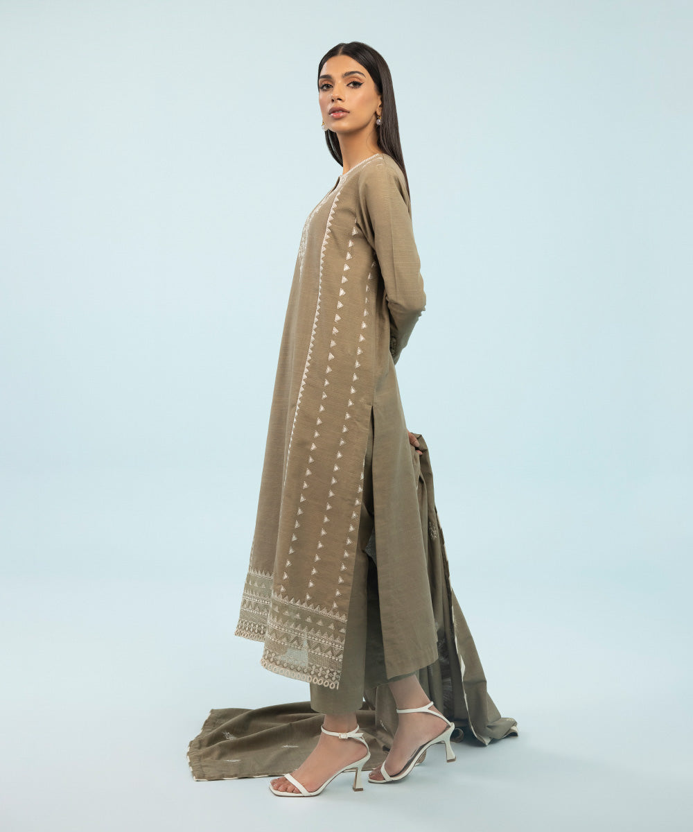 Sapphire - 3 Piece - Embroidered Khaddar Suit