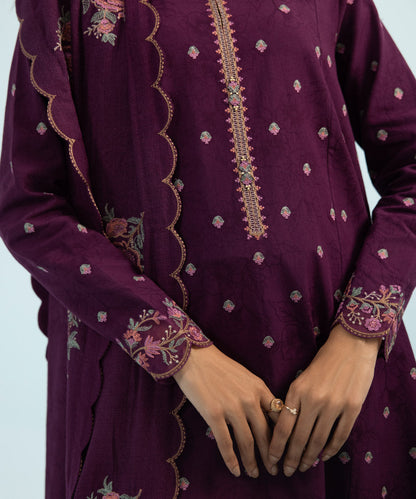 Sapphire - 3 Piece - Embroidered Jacquard Suit