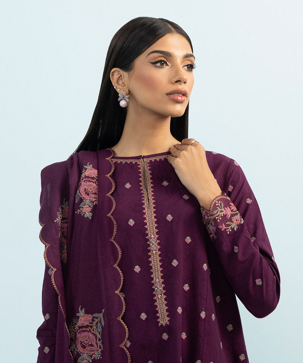 Sapphire - 3 Piece - Embroidered Jacquard Suit