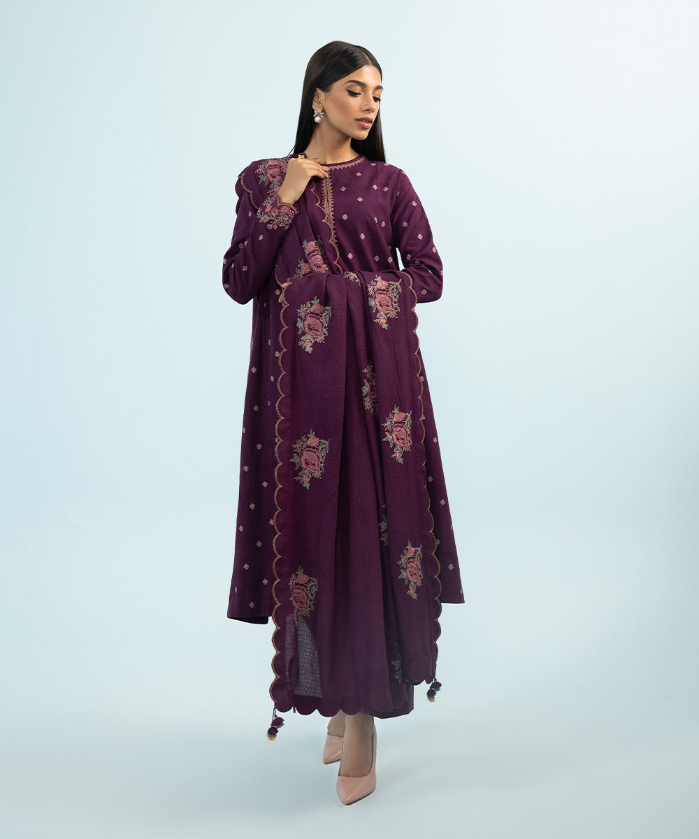 Sapphire - 3 Piece - Embroidered Jacquard Suit