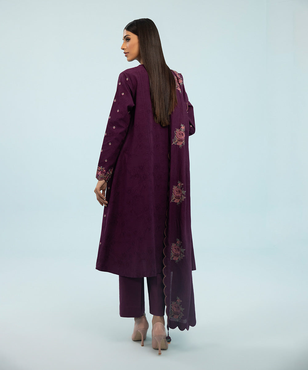 Sapphire - 3 Piece - Embroidered Jacquard Suit