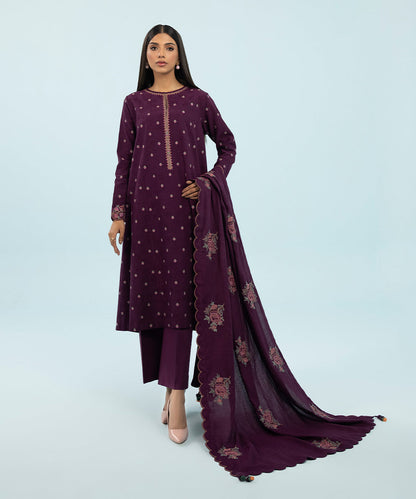 Sapphire - 3 Piece - Embroidered Jacquard Suit