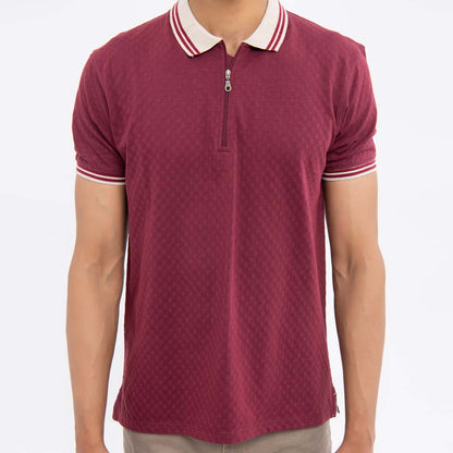 BTW - SLIM FIT HALF-ZIP POLO SHIRT