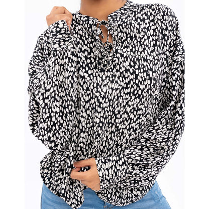 BTW - PRINTED DROP SHOULDER TOP