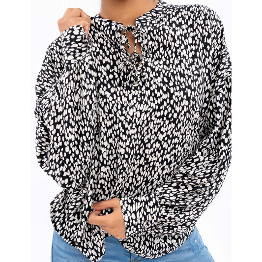 BTW - PRINTED DROP SHOULDER TOP