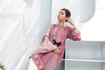 2PC Soid Embroidered Suit - LDS 827