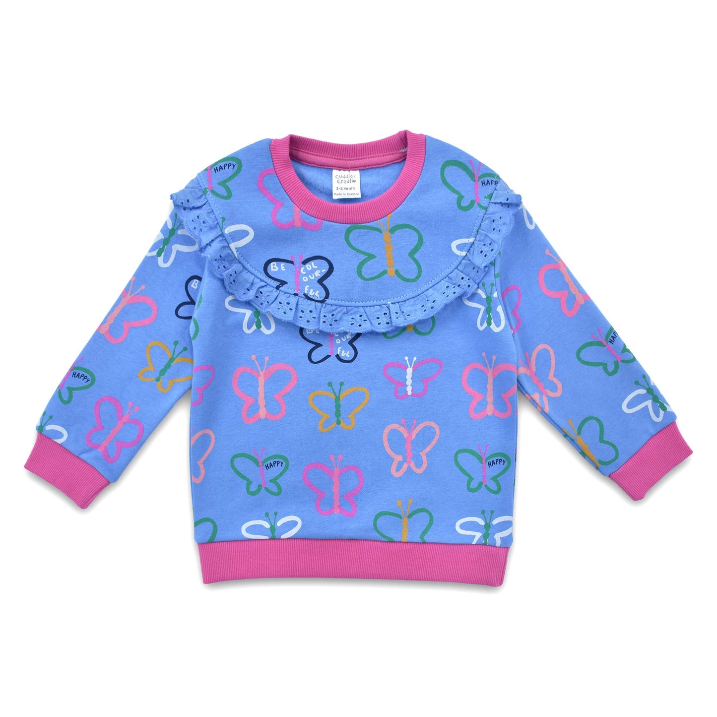 Cuddle & Cradle - Girls Fleece Sweatshirt (Butterflies)