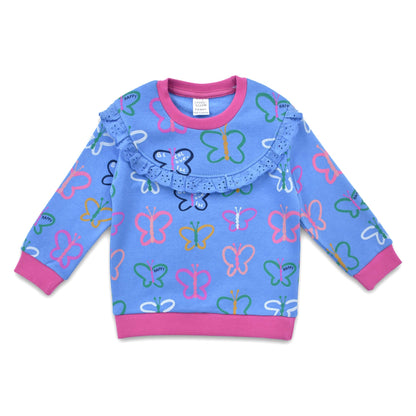 Cuddle & Cradle - Girls Fleece Sweatshirt (Butterflies)