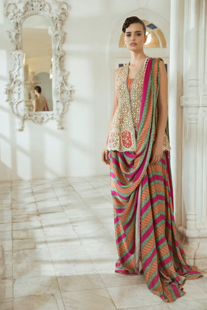 Charmeuse Printed Draped Saree